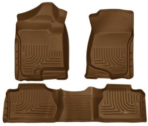 Chevrolet Silverado Floor Liners - Front + Rear - Husky Liners - WeatherBeater Combo (Front + 2nd Row) - Tan - `07-`12